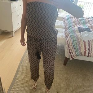 COOLCHANGE Strapless Printed Jumpsuit/ Coverup- M